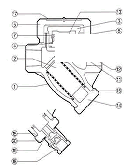 中核苏阀热动力式蒸汽疏水阀结构图