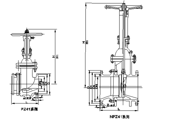 中核苏阀排渣闸阀PZ41H结构图